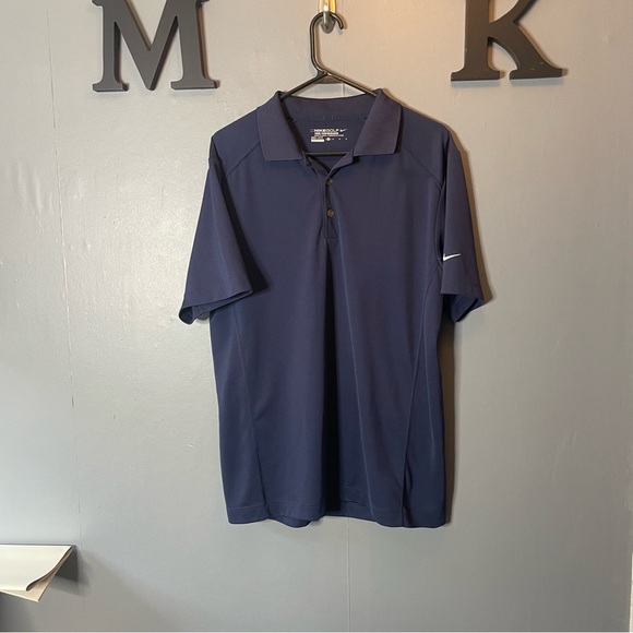 Nike Men's Navy Golf Polo Short Sleeve Shirt size medium - Picture 1 of 6